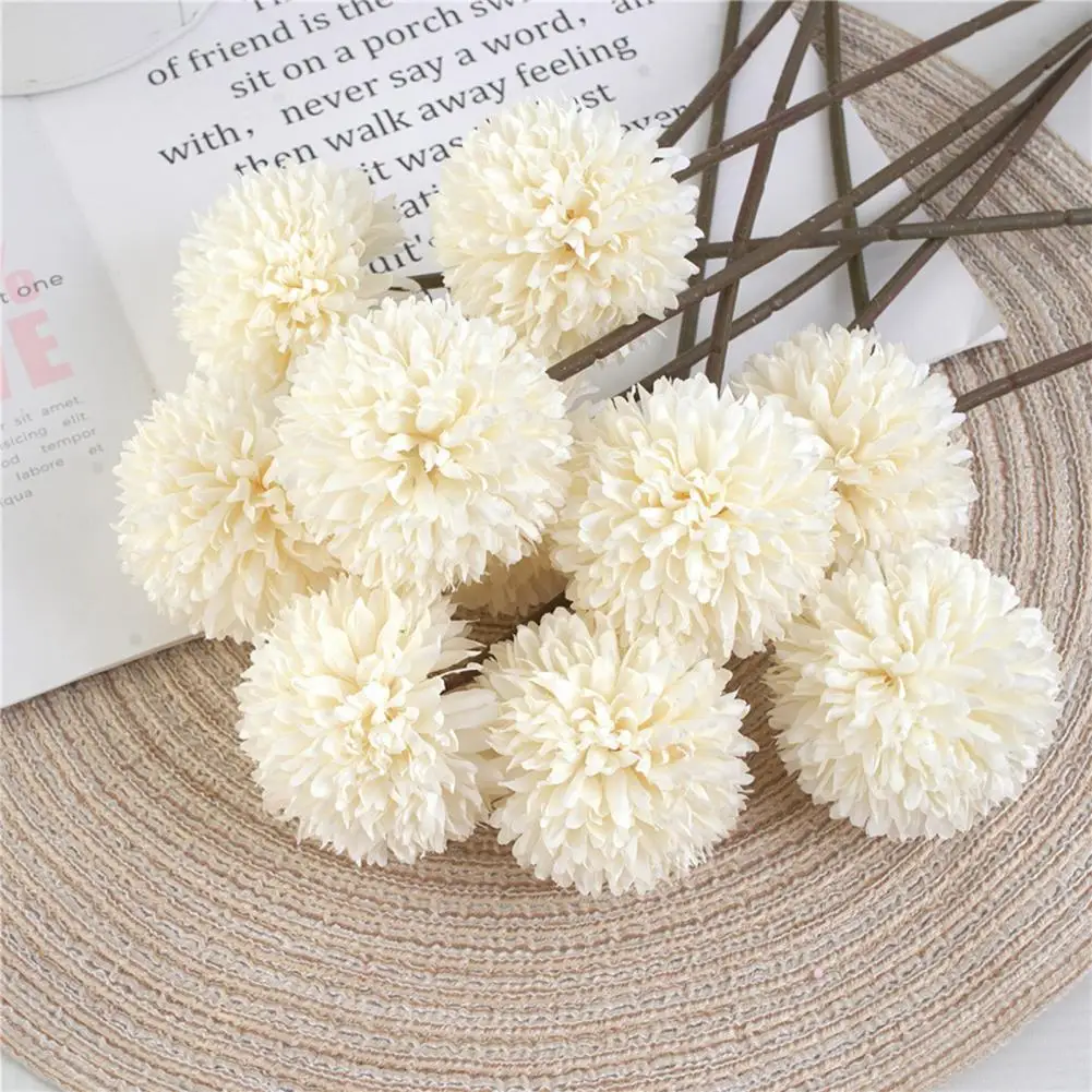 1Pc Practical Artificial Ball Chrysanthemum Fabric Artificial Flower Simulation Chrysanthemum Flower for Wedding