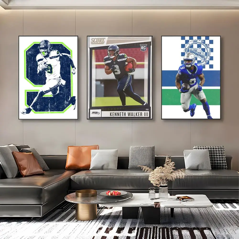 K-Kenneth Walker III Poster Modern art bathroom wall poster waterproof frameless decorative gift