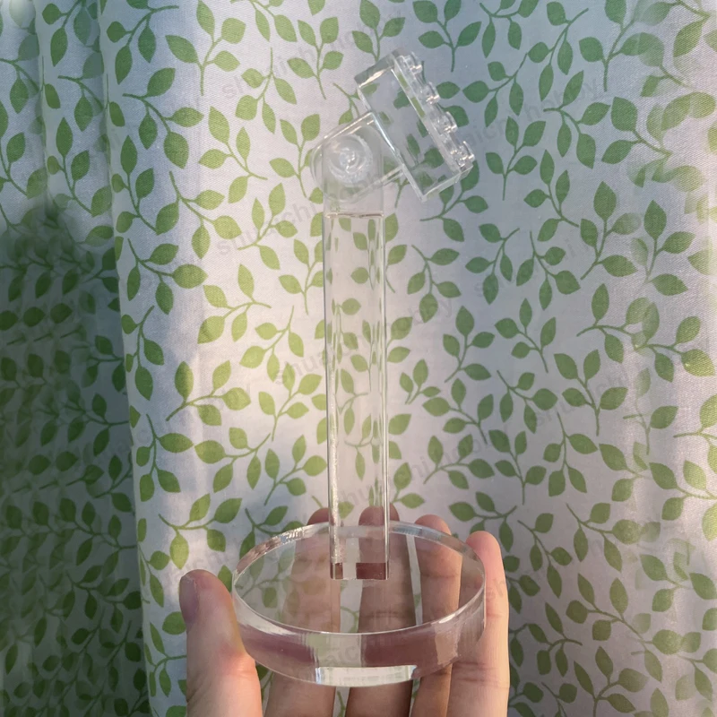 Transparent Acrylic Display Bracket 14cm Height 180 Degree Rotatable Holder for Building Block Models Simulation Aircraft