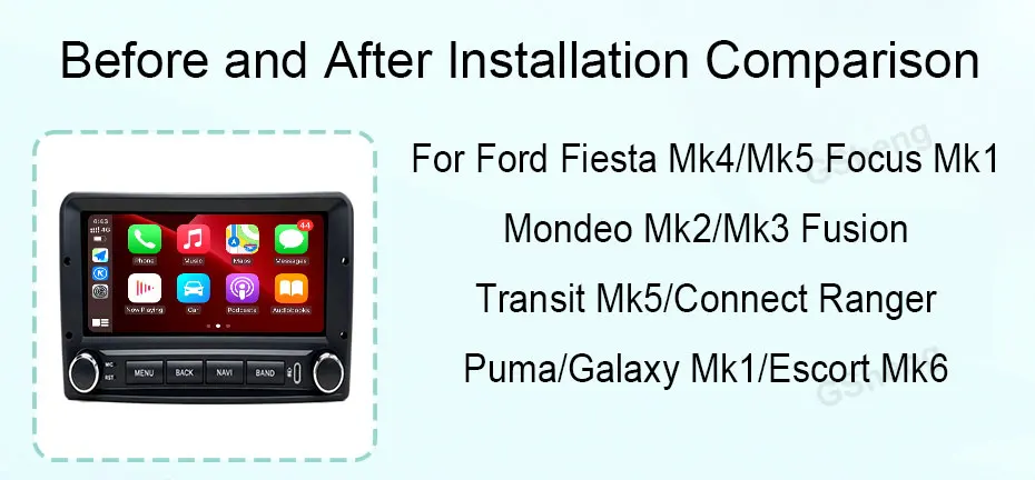 For Ford Fiesta Mk4 Mk5 Focus Mk1 Mondeo Mk2 Mk3 Fusion Transit Connect Ranger Puma Galaxy Mk1 Escort Mk6 Radia Player 6.86" 4G