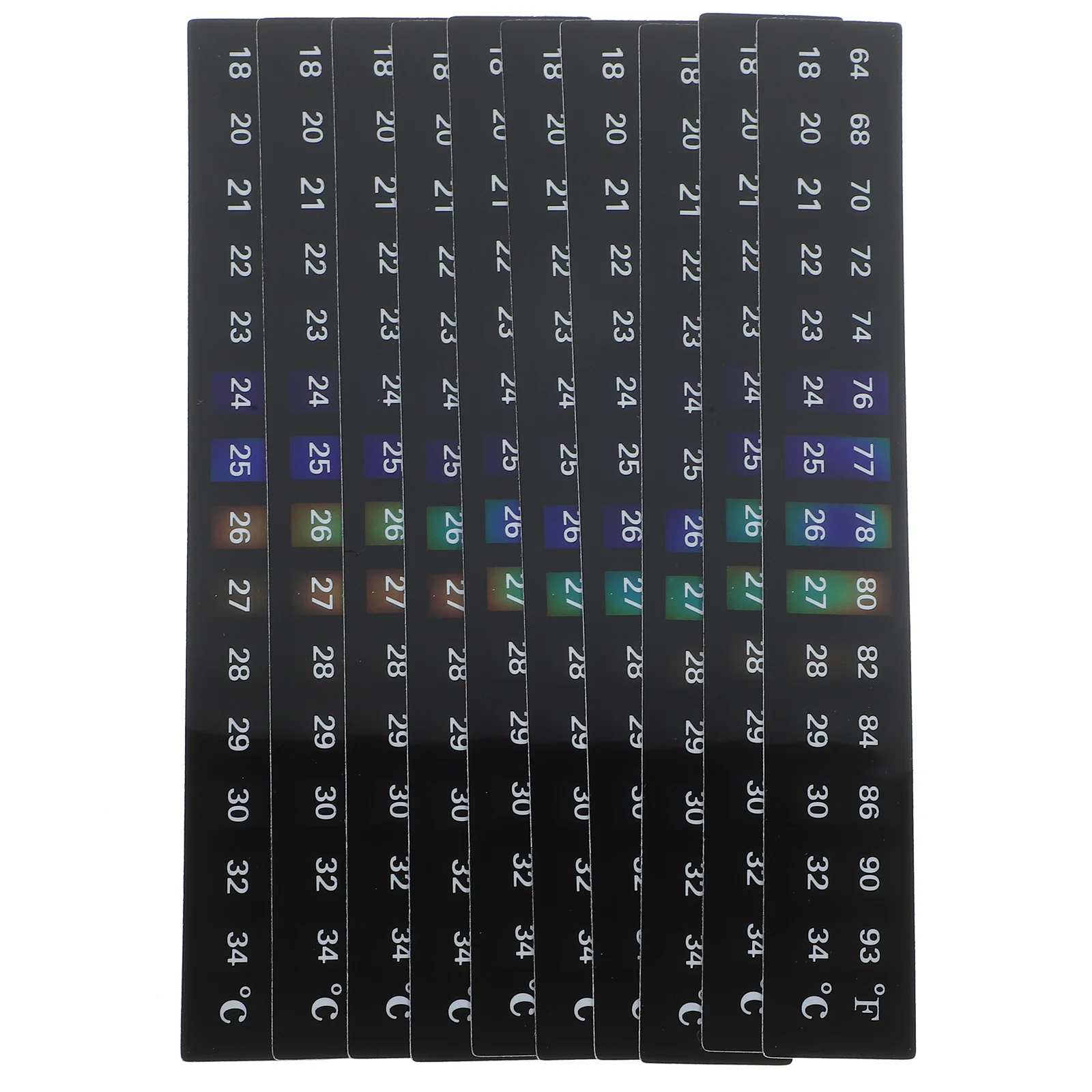 

10pcs Temperature Sticker 18-34°C Self-Adhesive Aquarium Thermometer Strip For Fish Tank Wine Jar Kombucha Fermenting Brewing
