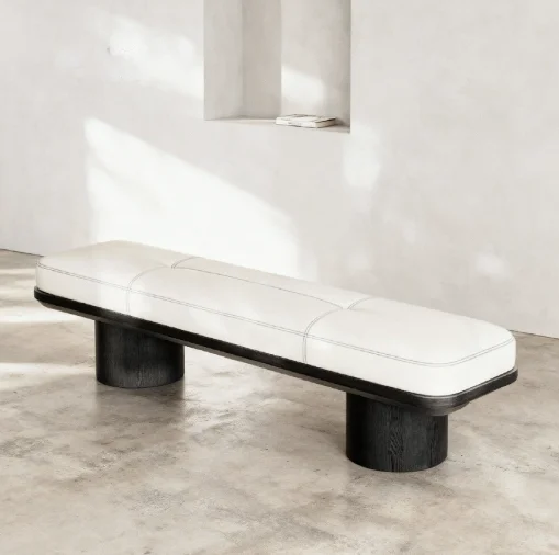 Long bench, creative shoe changing bench, clothing store, fabric long bench, entrance bench, solid wood bench