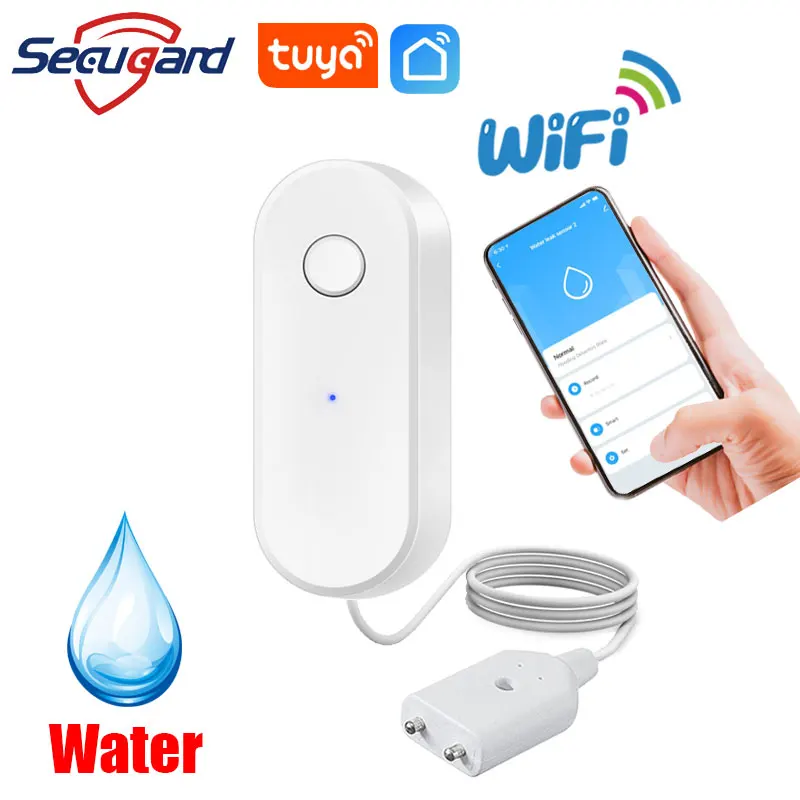 Tuya – détecteur de fuite d'eau, détecteur de fuite d'eau, détecteur de débordement, alarme de sécurité à domicile, contrôle avec application Smart Life