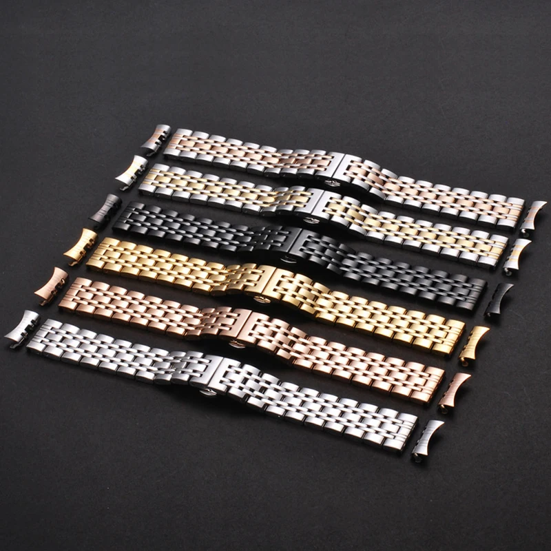 16/18/19/20/21/22/24mm Solid Stainless Steel Watch Band for TISSOT Butterfly Buckle 304L Metal Wrist Strap for Omega for Seiko