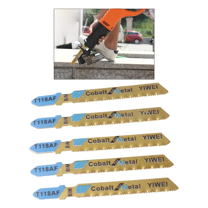 5 pçs HCS T118AF Lâminas de serra tico-tico Madeira Metal Corte rápido Lâmina de serra alternativa