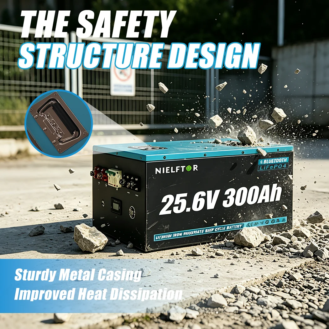 24V 300AH 200Ah 100Ah LiFePO4 Batterie 7680Wh Lithium-Batterie mit integriertem 200A BMS 25,6V 300Ah LiFePO4 Pack für Solarenergiespeicherung, Notstromversorgung, Wohnmobil, Marine, Off-Grid, EU PL