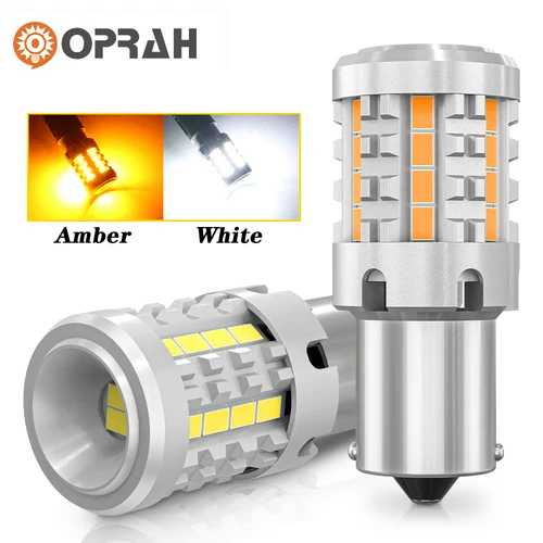 Luces Led de giro para coche, lámpara de señal Canbus, sin hiperflash, P21W, 1156 BA15S PY21W BAU15S T20 7440 WY21W, amarillo ámbar, 12V, blanco, 2 piezas