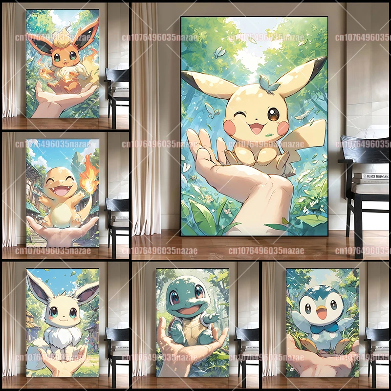 poster-de-arte-em-tela-hd-do-pokemon-pikachu-charmander-bulbasaur-e-squirtle-decoracao-para-sala-de-estar-presente-para-criancas