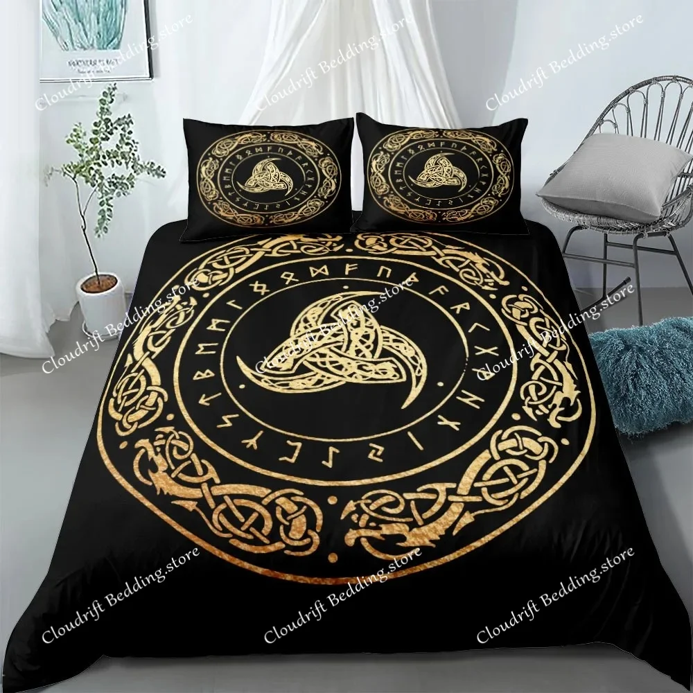 Ethnic Celtic Helm of Awe Bedding Set EU Single Double King US Twin Full Queen King Bed Linen Set