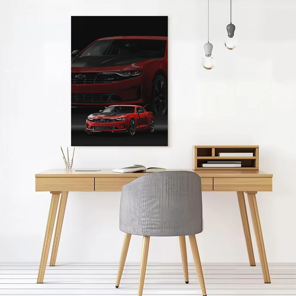 Red Sports Car Camaro Poster Customizable Printed Canvas Painting for Pictures Wall Art Room Decoration Aesthetic Wand Deko Home