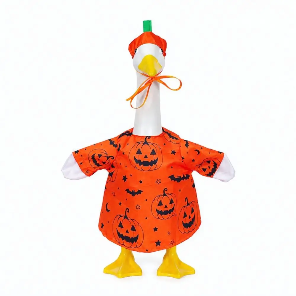 Halloween Pumpkin Outfit For 23 Inch Outdoor Goose Statue Garden Yard Lawn Porch Ornament Clothing Apparel
