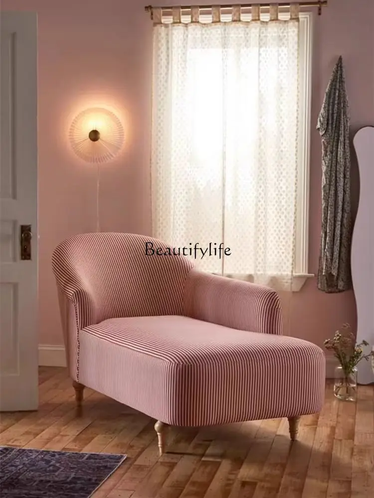 

French retro American country simple recliner medieval cream style bedroom beauty couch