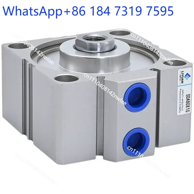 2 pcs SDA Series Compact Pneumatic Cylinder Small Size Large Thrust Thin Air Cylinder Bore 50 63 80 100mm Stroke 5 10 15 20