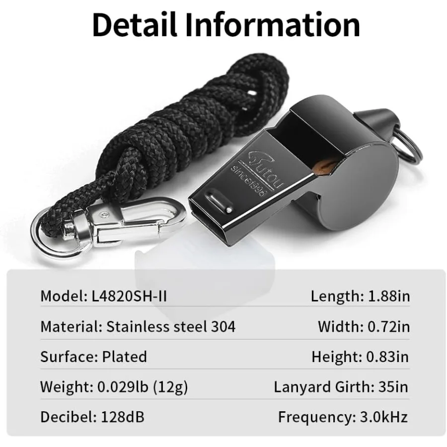 Silbato Silbato deportivo para entrenador de acero inoxidable con cordón Silbato de sonido fuerte y nítido Ideal para entrenadores, árbitros y oficial
