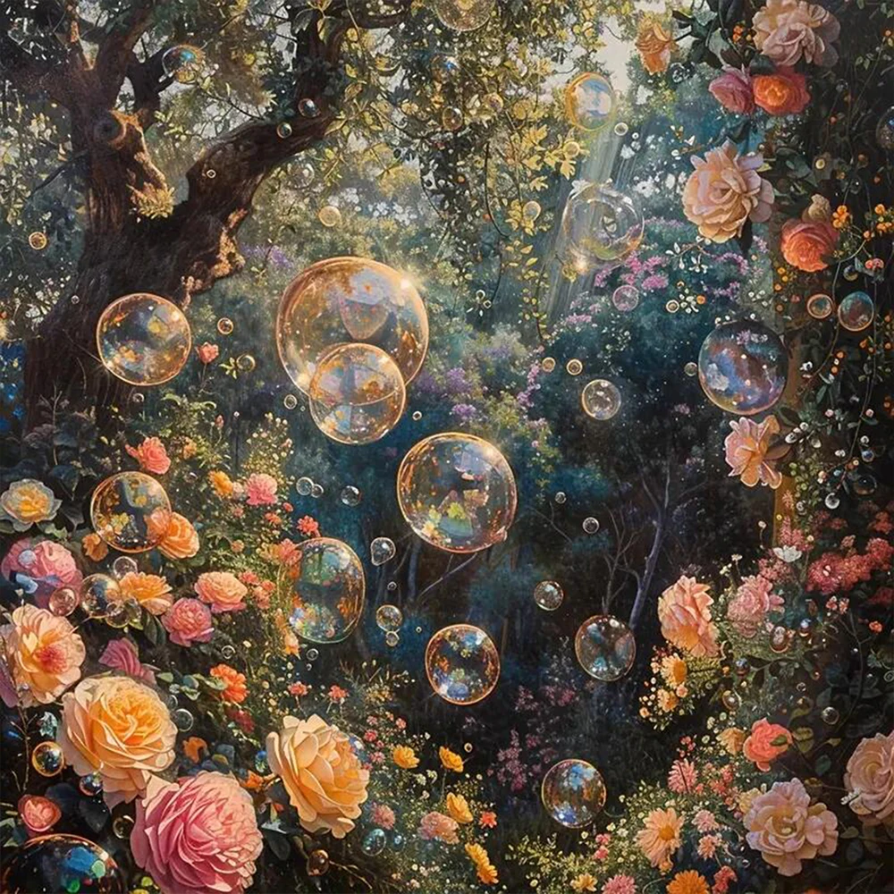 

DIY Full circle diamond Painting set, dreamy forest pattern Mosaic making suitable for beginners, home wall decoration gift