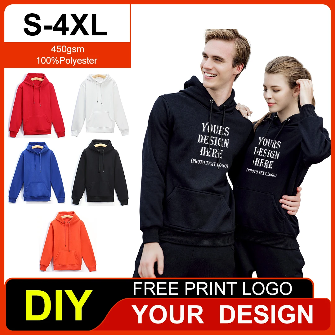 เสื้อฮู้ดดี้แบบหนาพิเศษ สไตล์ฮิปฮอป แฟชั่นลำลอง พิมพ์ลายโลโก้หรือรูปภาพได้ รุ่นใหม่ ปี 2025 สำหรับทุกเพศ  แบบสั่งทำได้