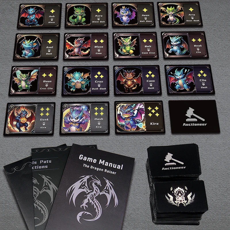 The Dragon Raiser: Strategic Card Game for 3-6 Players, Ages 10+ – Auction, Trade, and Hunt Dragons