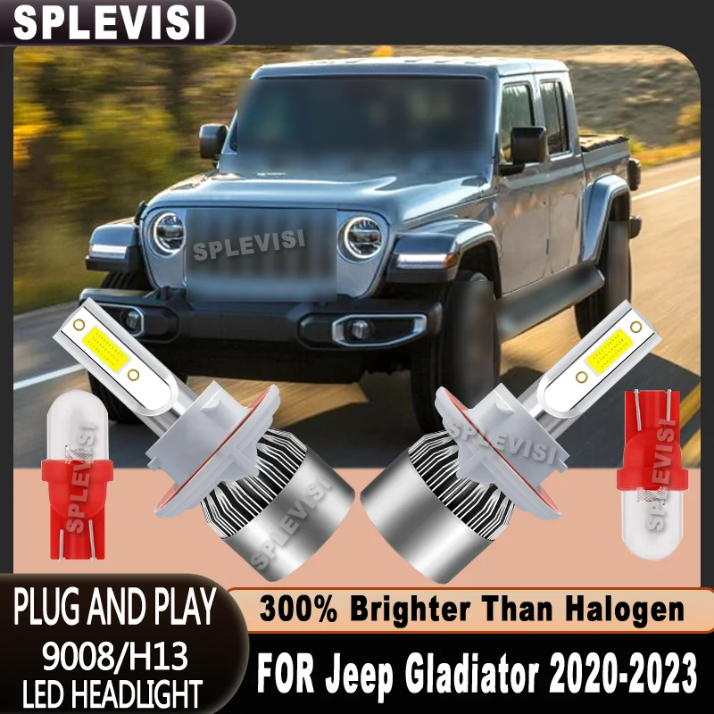 

45W 4500LM Aviation Aluminum Plug and Play Efficient Heat Dissipation 9008 LED HEADLIGHT For Jeep Gladiator 2020 2021 2022 2023