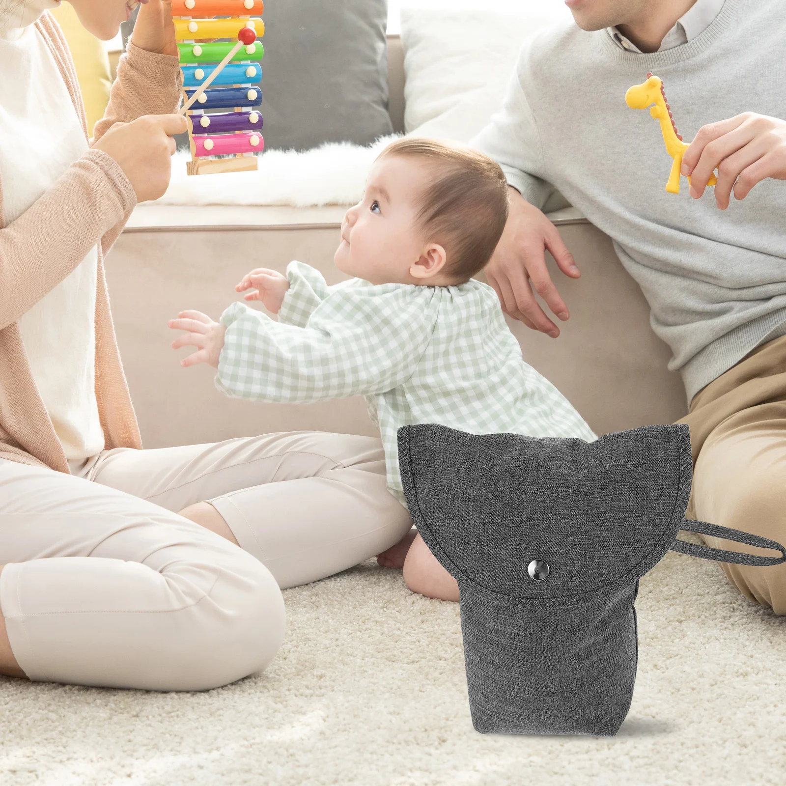 حقيبة حمل محمولة لعلبة الحفاضات لمنظم حضانة محطة تغيير الطفل مع مقصورات متعددة 128 حد شار