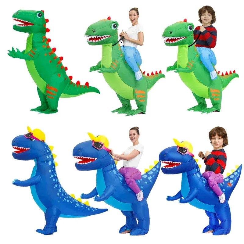 Надувные костюмы динозавра T-Rex для взрослых и детей, Хэллоуин, Пурим, косплей, зеленый, синий костюм динозавра, забавный костюм для вечеринки, NM25 Надувные костюмы динозавра T-Rex для взрослых и детей, Хэллоуин, Пурим, косплей, зеленый, синий костюм динозавра, забавный костюм для вечеринки, NM25
