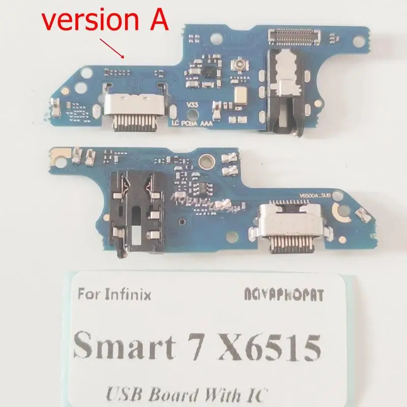 Novaphopat For Infinix Smart 7 X6515 USB Dock Charger Port Plug Headphone Audio Jack Microphone MIC Charging Board