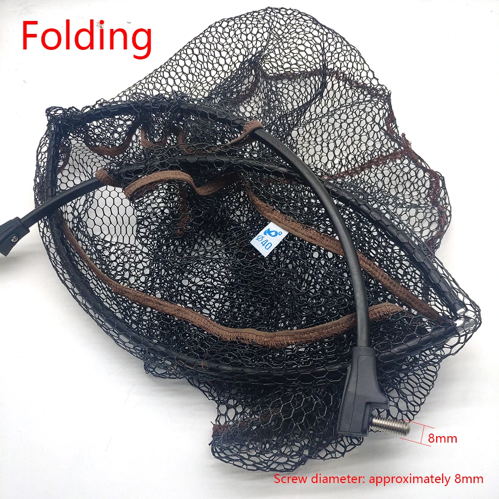 Hand Net Head Aluminum alloy 8mm Screw Folding Dip Net 35/40/45cm Gluing Net Outdoor Fishing Net Tool Accessories