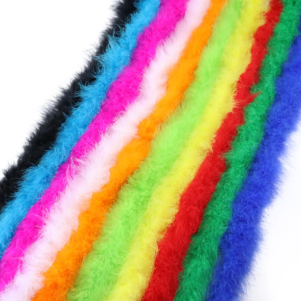 

10/50pcs Wholesale Turkey Marabou Feather boa Scarf 2Meters Party Costume Dress Sewing Decoration Shawl Trimming 18-20g Dyed