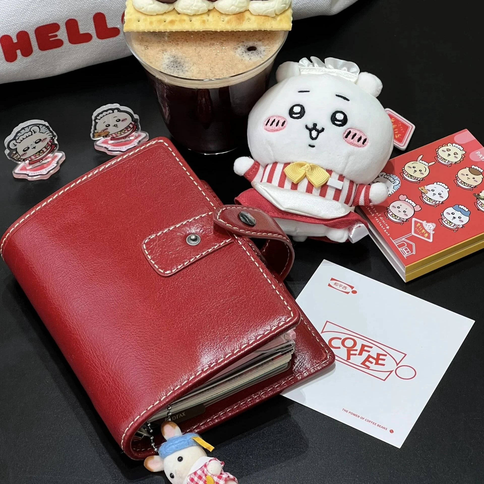 Red m5 Notebook Leather Horizontal Inner Page Loose Leaf Notebook Suitable For Students To Use As A Portable Pocket Book