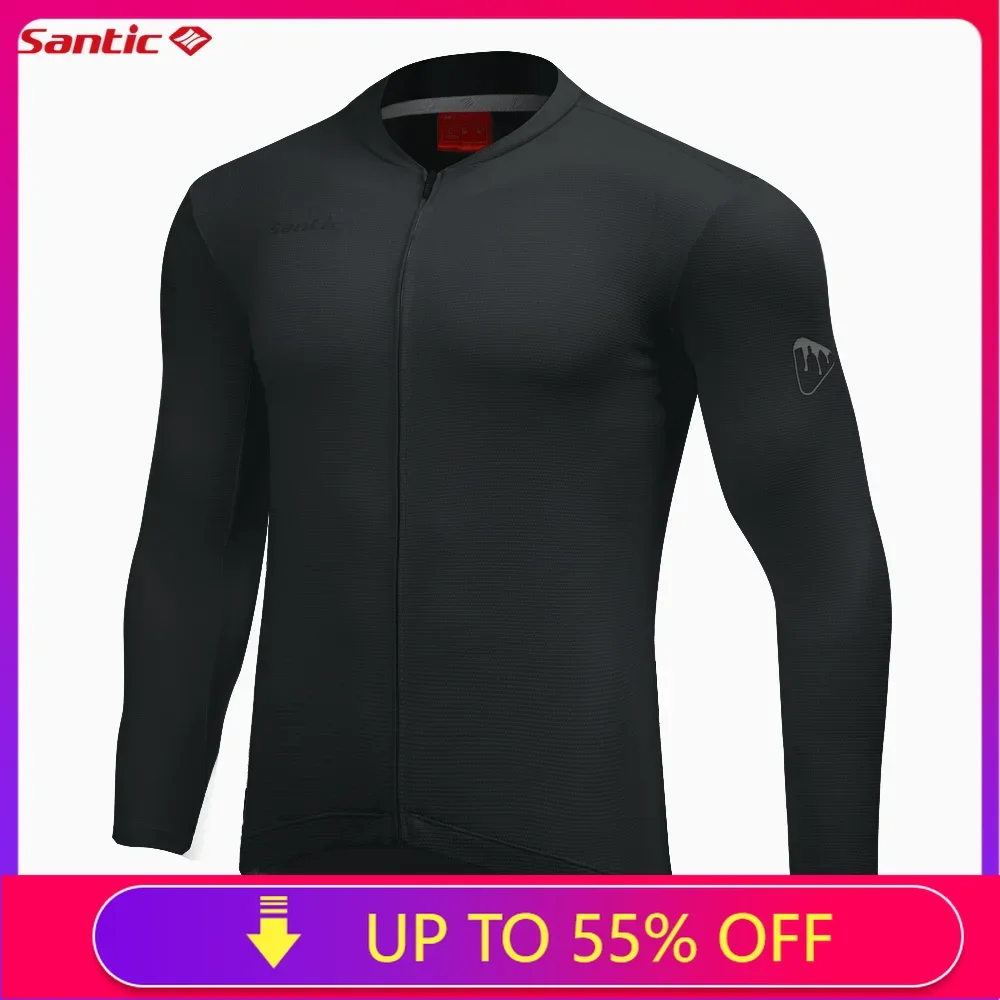 Santic Men Cycling Jerseys Long Sleeves Fit Comfortable Sun-protective Road Bike Tops MTB  Jerseys