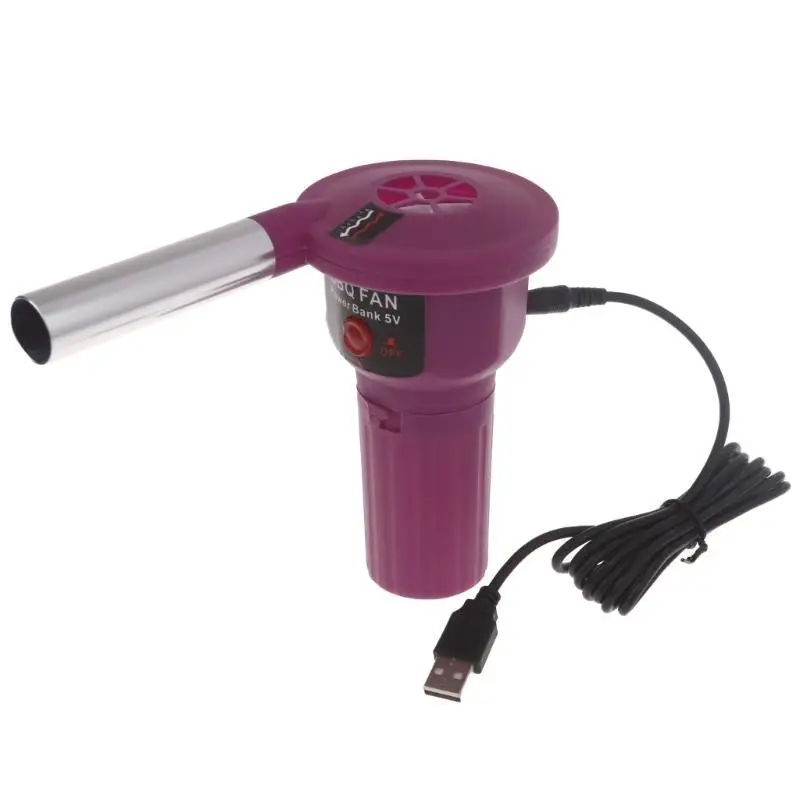 

R9UF 5V Фиолетовый вентилятор для барбекю с питанием от USB для кемпинга и приготовления пищи на открытом воздухе с одной ветра