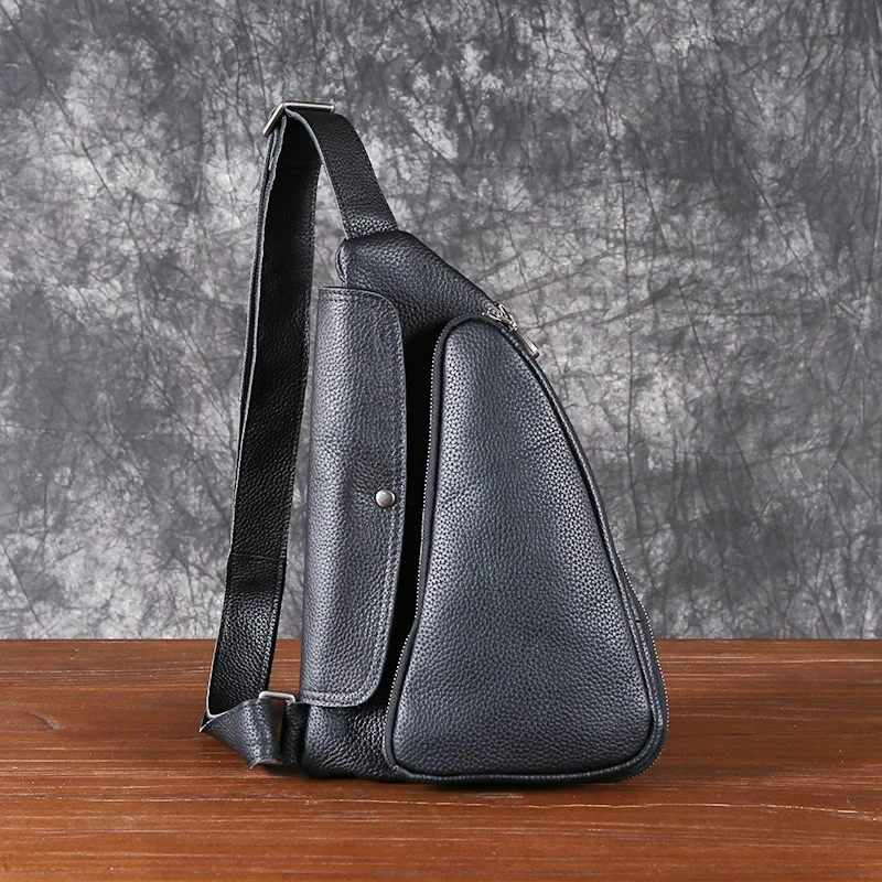 Bao – sac à bandoulière en cuir pour hommes, couche supérieure en peau de vache, sac à bandoulière Simple et décontracté, tendance, personnalité extérieure, Niche