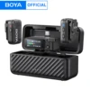 BOYA BOYAMIC 2 AI 노이즈 캔슬링 기능을 탑재한 iPhone USB-C Android PC 카메라용 전문 무선 라발리에 마이크, 300m 범위, 라이브 스트리밍 및 블로깅 녹화에 적합한 54시간 배터리 1