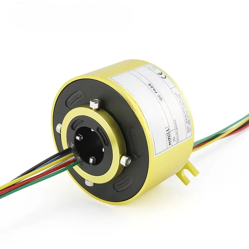 

Gold seller MOFLON Slip Ring 18 Wires Bore Size 50mm Electric Through Hole Carbon Brush Slip Ring Rotary Union