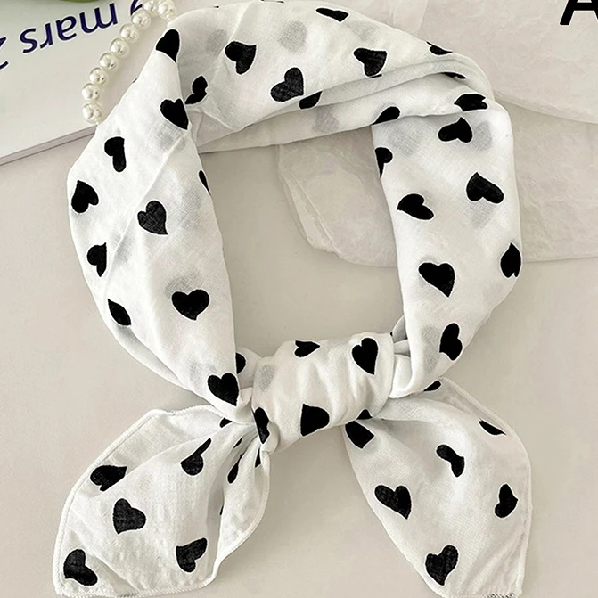 56cm Ladies Headband Cotton Linen Square Scarf Korean College Girls Fashion Elegant Neck Scarves Sun Protection Headscarf