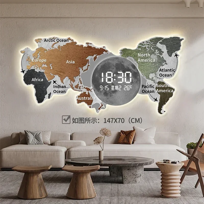 Design Fashion Wall Clocks Restaurant Nordic Digital Luxury Led Wall Watch Large Interior Silent Reloj Pared Room Decorations