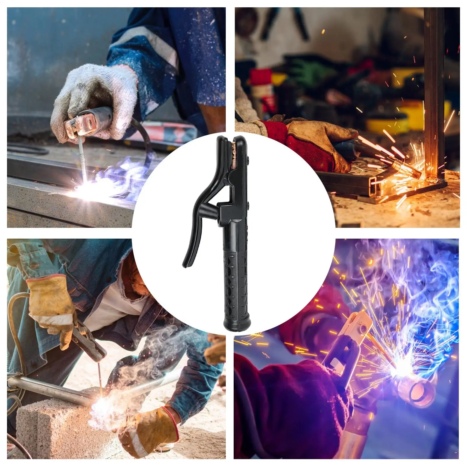Electrode Holder Ground Clamp For Welder Portable Ergonomic Tool Clamp Storage For Repair Industrial Automotive Metal
