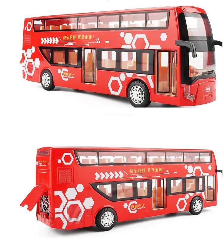 1:32 alloy pull back bus model, high imitation double decker bus,flash toy vehicle, free shipping