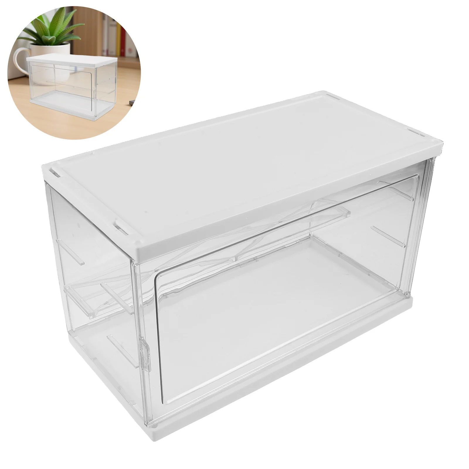 2pcs Clear Acrylic Display Case For Mini Figures Adjustable 2-Layer Stackable Showcase For Action Figures Display