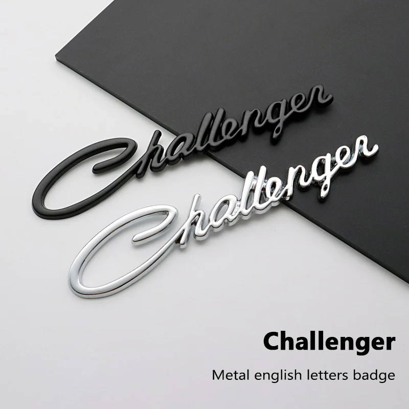 Challenger letras en inglés pegatinas de coche insignia de Metal calcomanía para Dodge Challenger Journey Charger Ram 1500 calibre caravana vengador