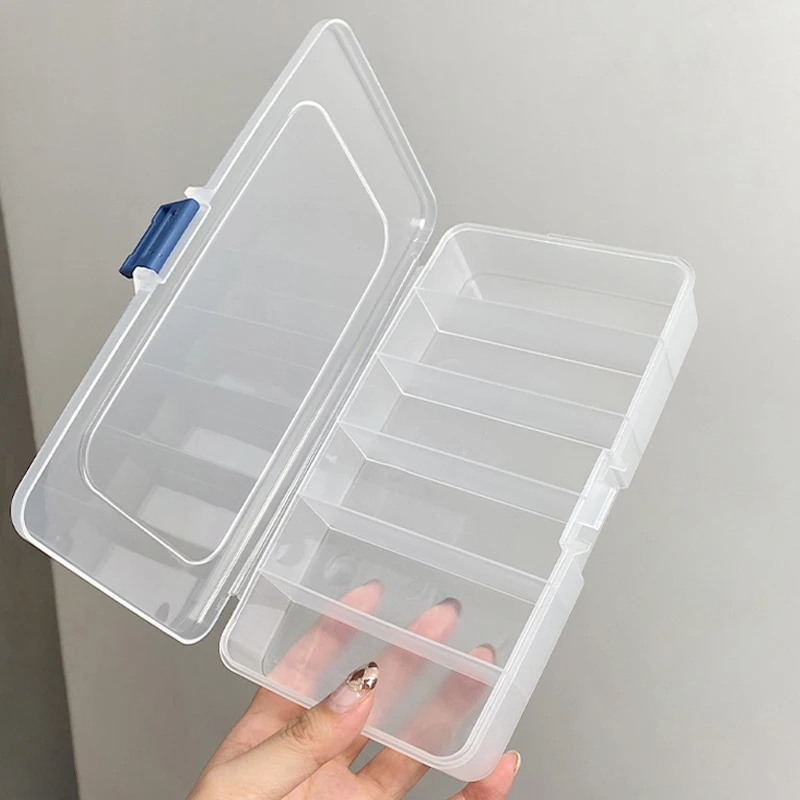 

Eyelash Extension Tool Storage Box Transparent Compartment Box 6grids Storage Box for for Makeup Tools Portable Organizer(Empty)