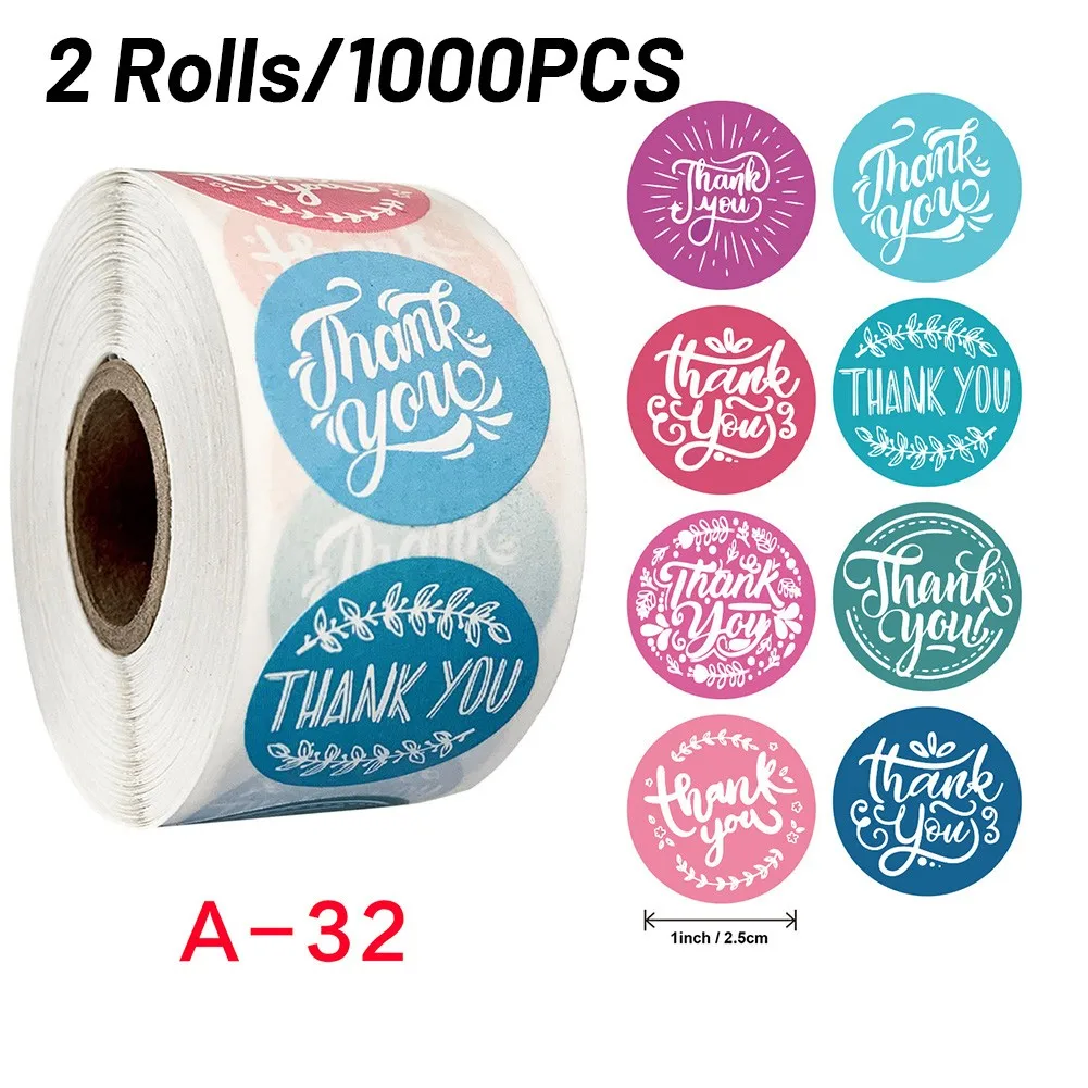 2021 New Thank You Sticker Stationery Thank You Stickers Wedding Decoration Scrapbooking Seal 1000pcs  2021 New