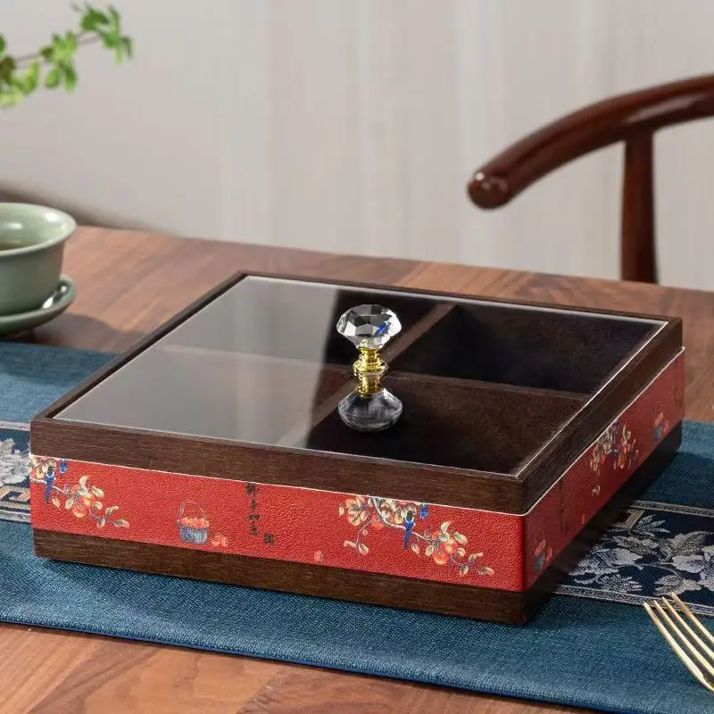 

PYJ new Chinese high-end light luxury solid wood dry living room coffee table fruit snacks storage and placement