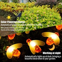 Solar LED bee Outdoor Lights, waterproof and cute LED outdoor lamp garden terrace party Christmas tree bee decorative lamp