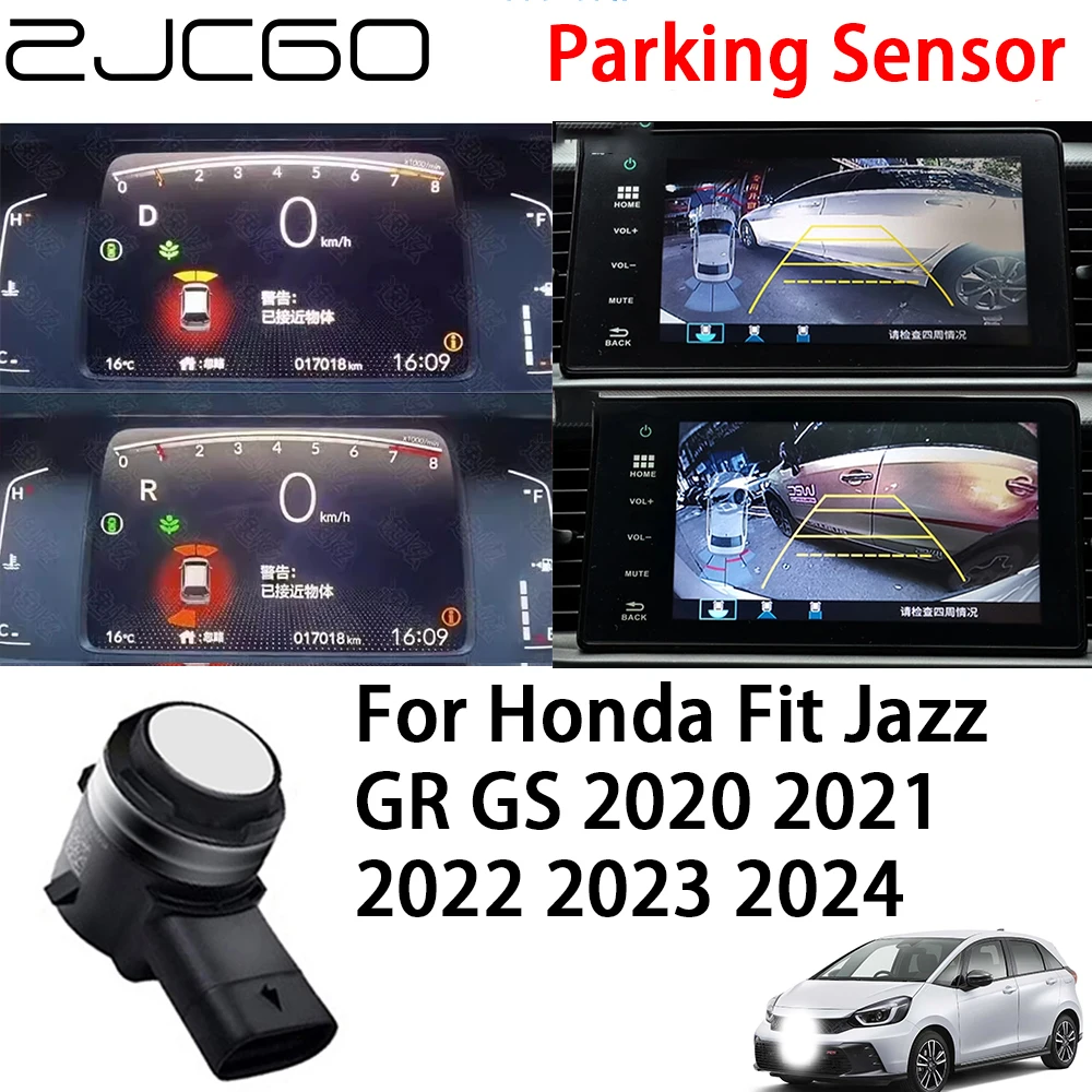 

ZJCGO Front Rear Reverse Parking Sensor Assistance Backup Radar Buzzer System for Honda Fit Jazz GR GS 2020 2021 2022 2023 2024