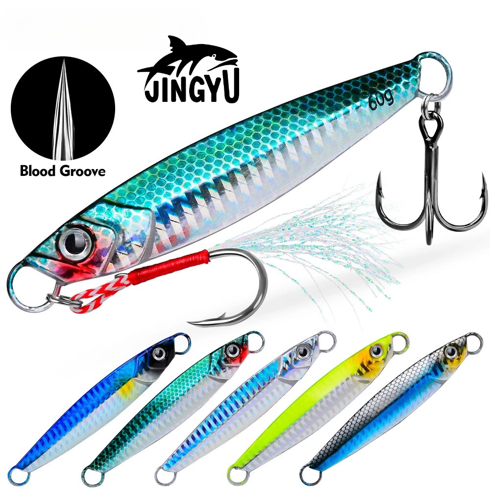 

7g 10g 15g 20g 25g 30g Metal Jig Lure - Bionic Sea Fishing Double Hooks Iron Plate Bait Wholesale Bait Jig Lures Super Hard