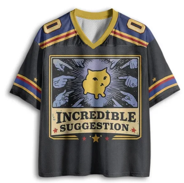 Incredible Suggestion Cat Print Graphic T Shirt Men Women Short Sleeve V Neck Loose Fit Casual Jersey Top