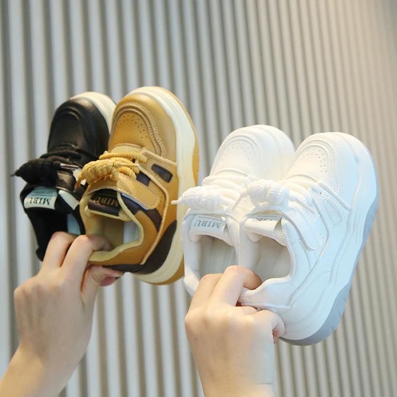 

Kids Casual Board Shoes Spring Autumn New Hook And Loop Design Soft Sole Breathable Non Slip Comfortable Lightweight Daily