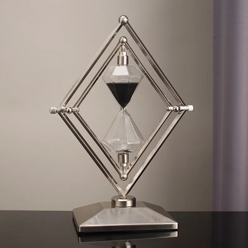 

Light luxury modern geometric hourglass timer ornament, 30-minute time desk decoration