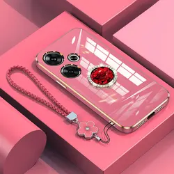 Redmi 13 Case Shockproof Lanyard Diamond Ring Cover For Xiaomi Redmi 13 4G 13C 12 5G 12C Case with Strand Hoder Fundas Redmi13