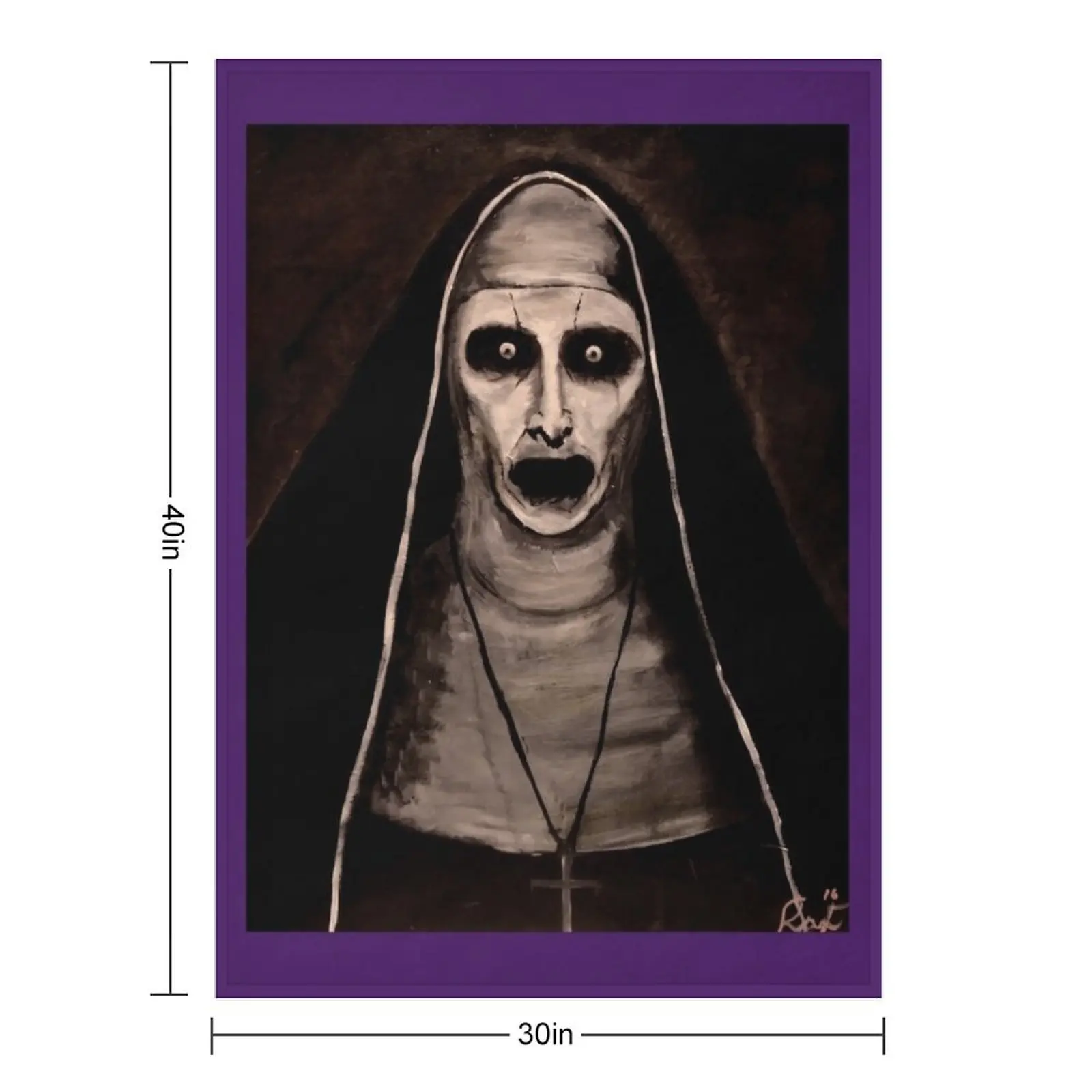 Demonic Sister Valak Photographic Print Throw Blanket Furrys Sofas Camping Designers Giant Sofa Blankets